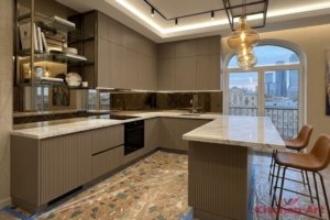 угловая встроенная кухня