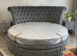 кругле ліжко на замовлення сірого коляру