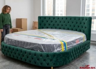 монтаж радіусного ліжка Вишневе