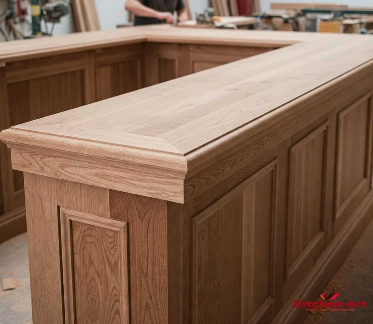 Барна стійка з дуба на замовлення, якісна обробка дерева